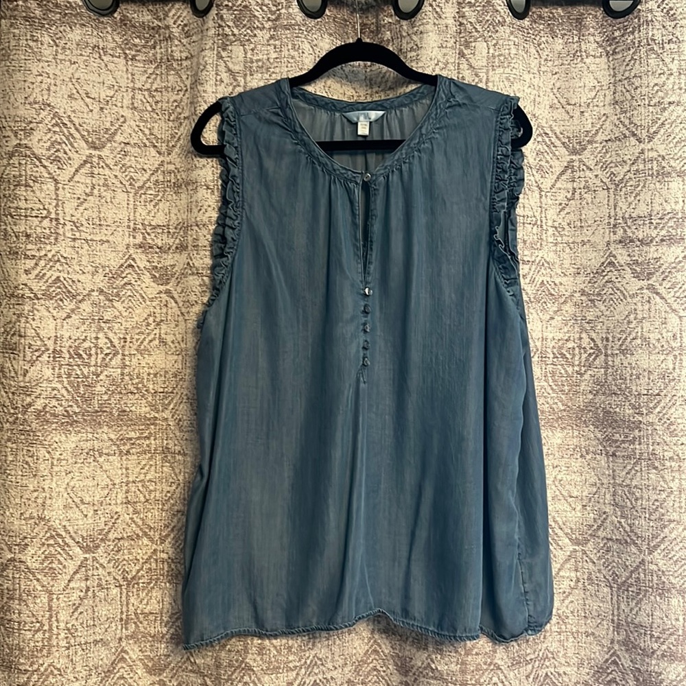 Plus Size Time and Tru Chambray Top